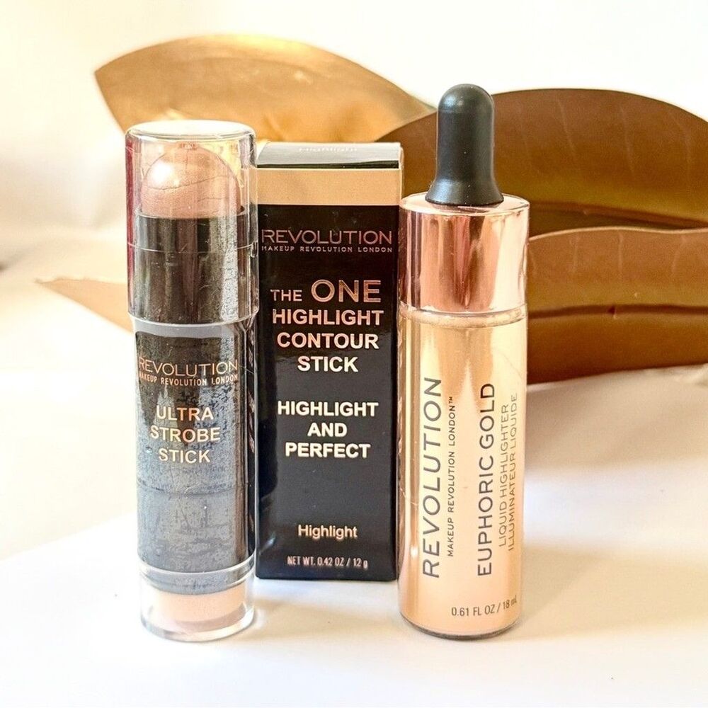 MAKEUP REVOLUTION | Highlight Trio with Serum, Countour & Strobe Sticks | NWT